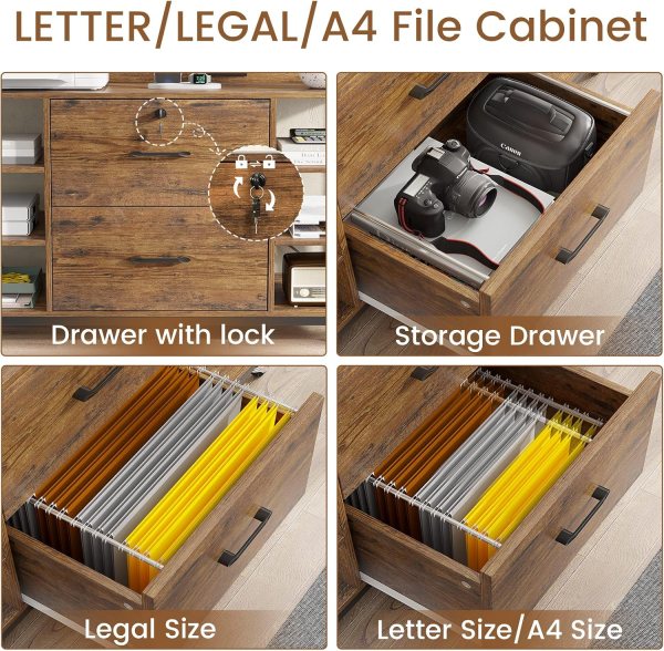 Lockable filing cabinet for organized document storage and security.