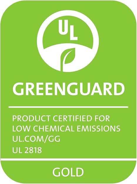 Greenguard Gold certification label for low chemical emissions.