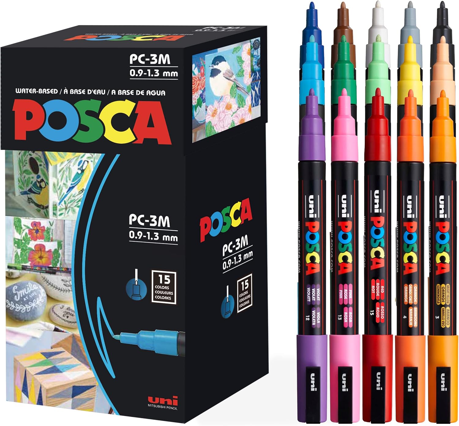 Paint Markers Set of 15, Reversible Tips, Non-Toxic, Waterproof, and Versatile for Craft, Art, and DIY Projects