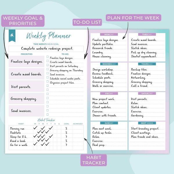Weekly Desk Planner Pad