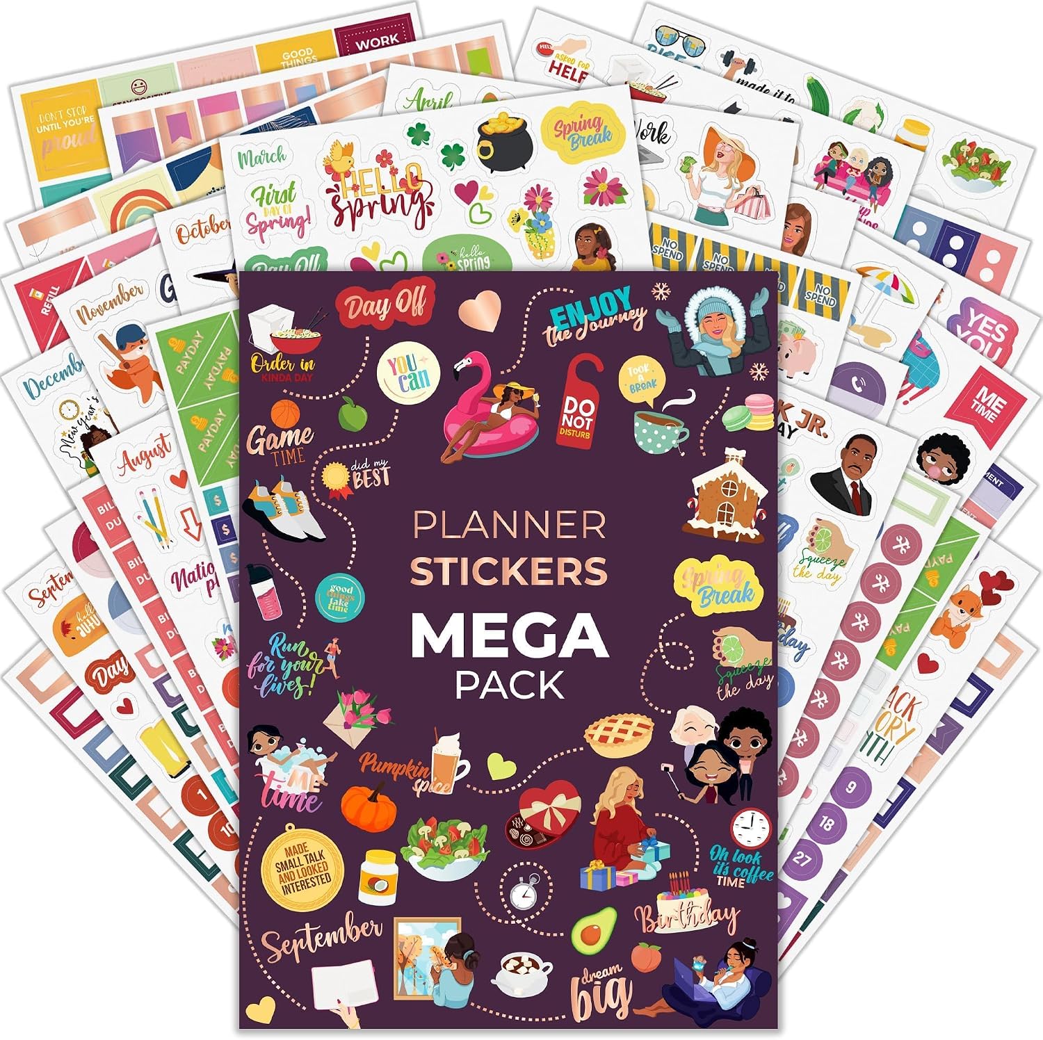Planner Stickers Mega Pack – 2,000+ Motivational, Budget, Wellness & Calendar Stickers for Organizing Your Planner, Journal, or Calendar