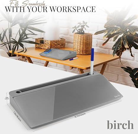 Stylish glass dry erase desk organizer for home and office use.