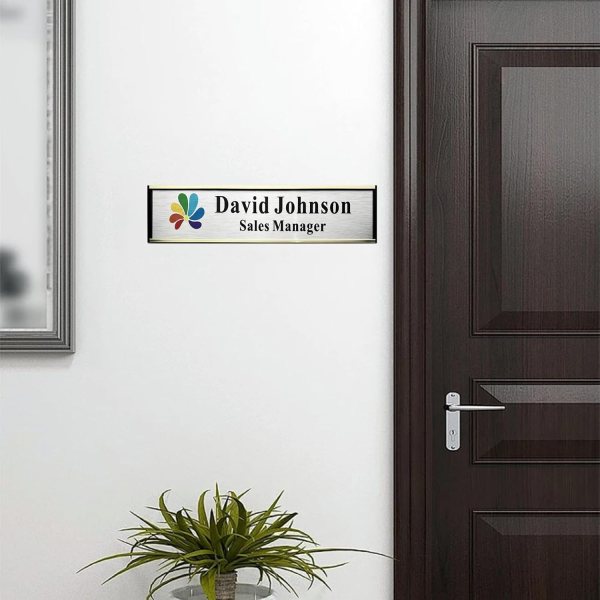 custom office door name plate