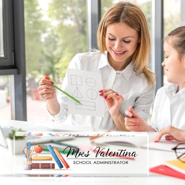 custom acrylic desk name plate