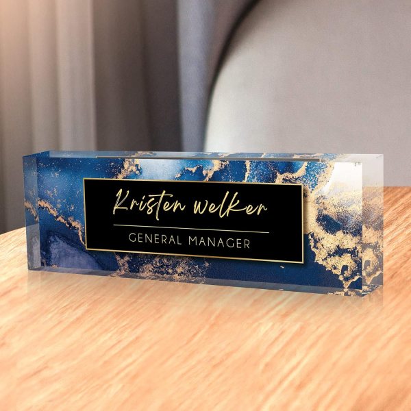 custom acrylic desk name plate