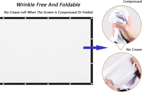 Portable projector screen for home, office, and outdoor entertainment, lightweight and foldable for.