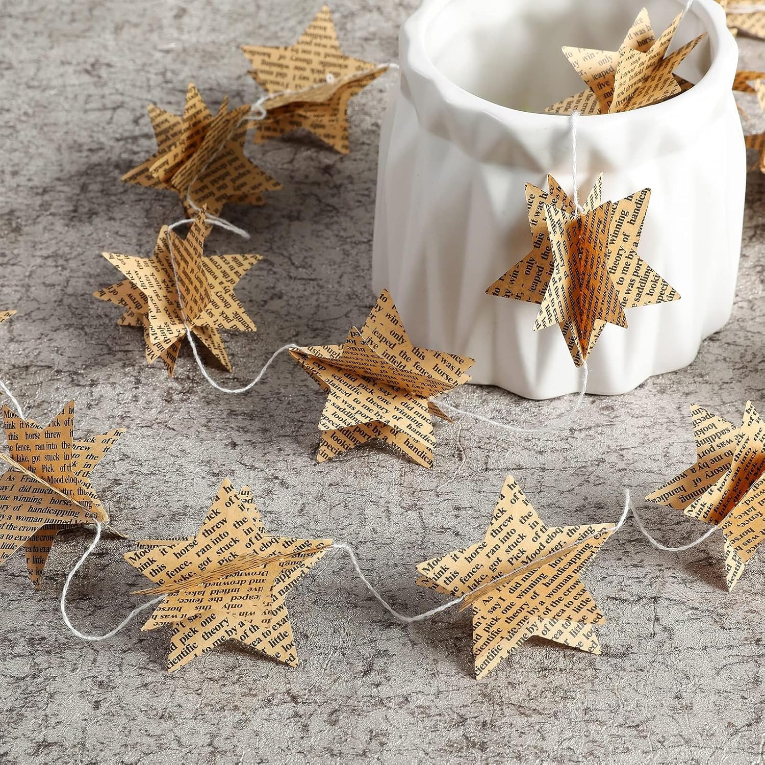 Star Garland – 4 Pack Paper Star String for Party Decor, Baby Shower, Wedding, and Home Decorations