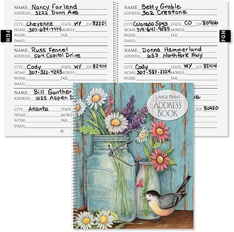 Stay Organized with This Large Print Address Book for Contacts – Includes Spiral Binding, Room for Names, Addresses, Emails & Phone Numbers