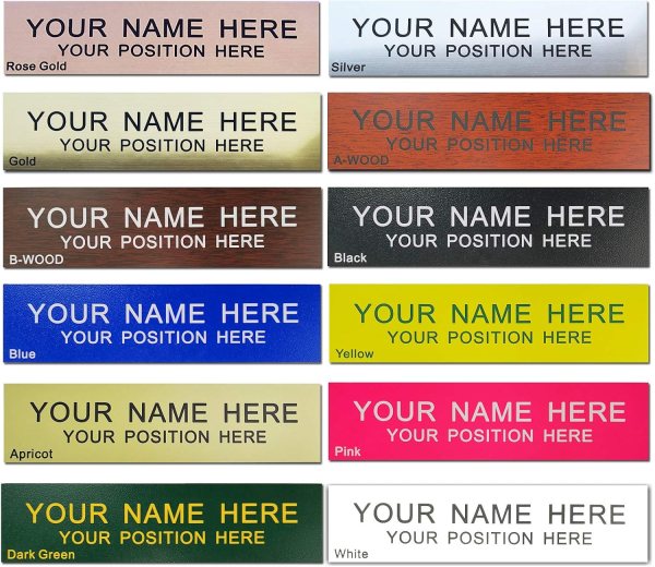 engraved office wall name plate