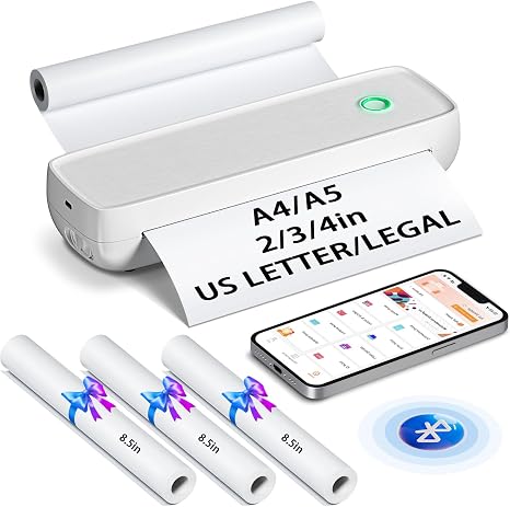 Cordless Thermal Printer – Compact, Inkless, Portable Printer for Travel and Office Use