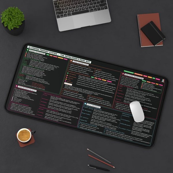 coding cheat sheet desk mat