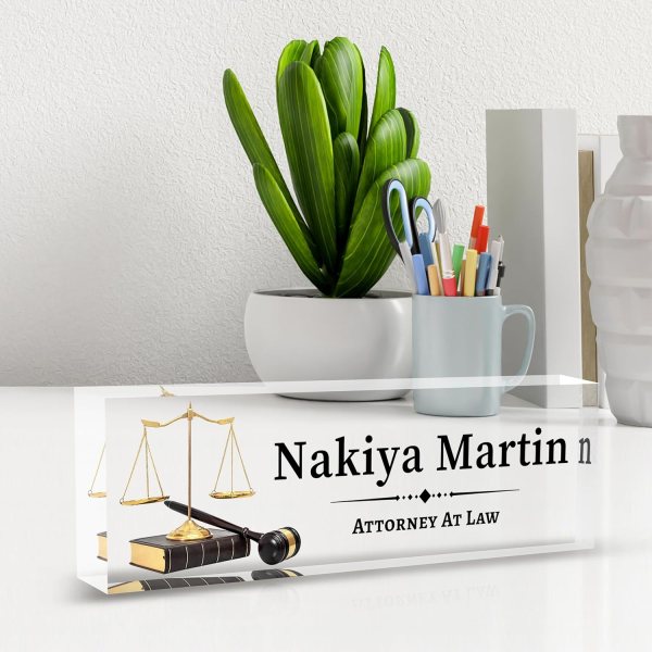 custom lawyer desk name plate