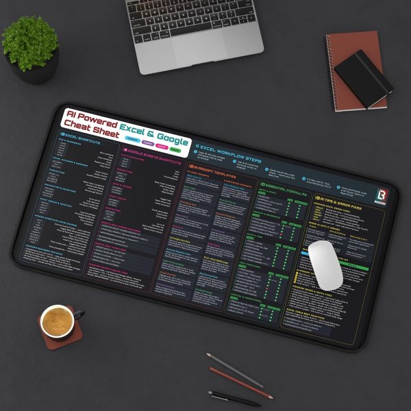 excel shortcut desk pad