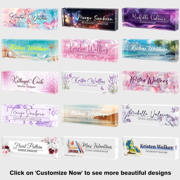 custom acrylic desk name plate