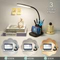 LED desk lamp with wireless charging, adjustable gooseneck, and touch control for modern workspace l.
