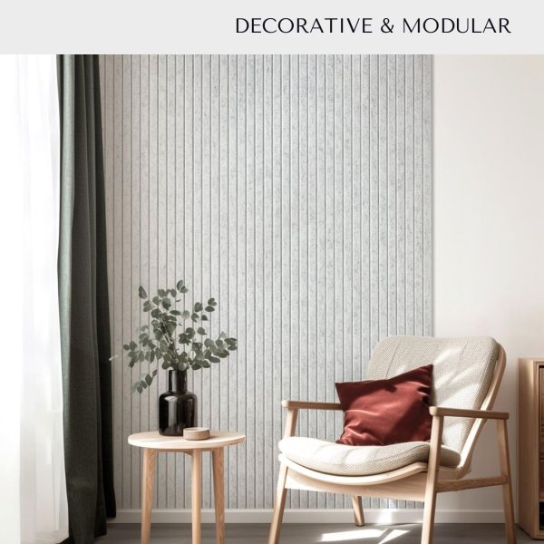 Decorative modular felt bulletin board on wall in modern interior.