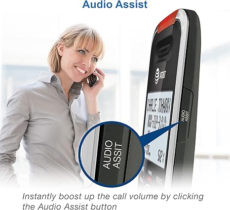 Wireless landline phone with call blocking and large display.
