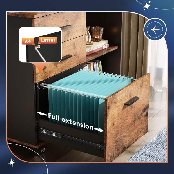 Adjustable file organizer for letter and A4 documents in a rolling cabinet.