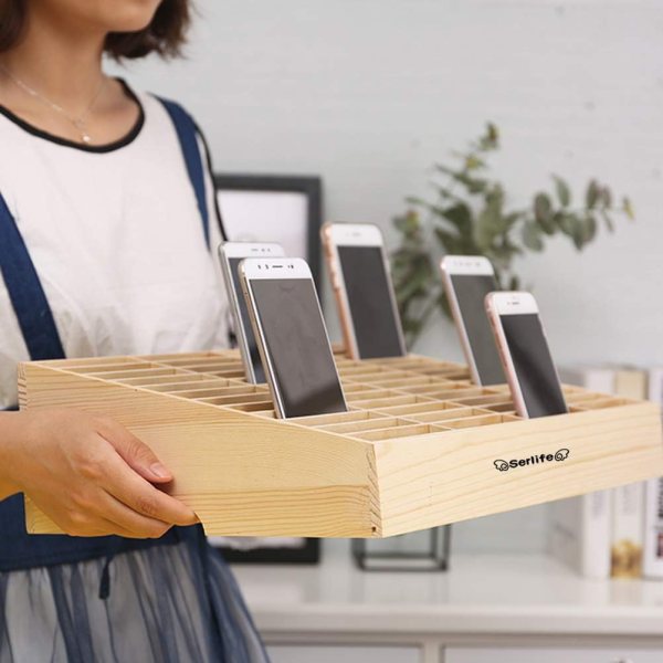Wooden Cell Phone Safe Box