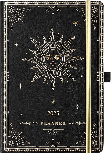 2025 Planner – Academic Weekly and Monthly Planner with Holidays, Calendar Stickers, Faux Leather Cover, and Functional Features
