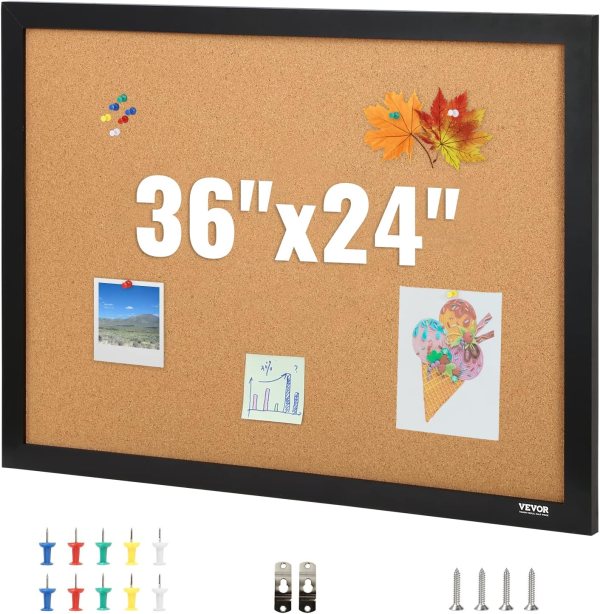 Wall Board for Home and Office – Durable Cork Board with Self-Healing Surface, Large Bulletin Board for Notes, Photos, and Reminders