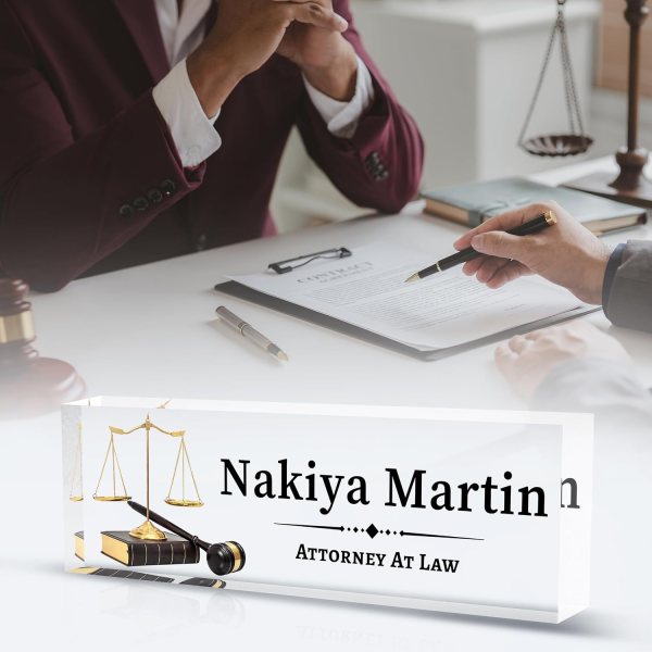 custom lawyer desk name plate