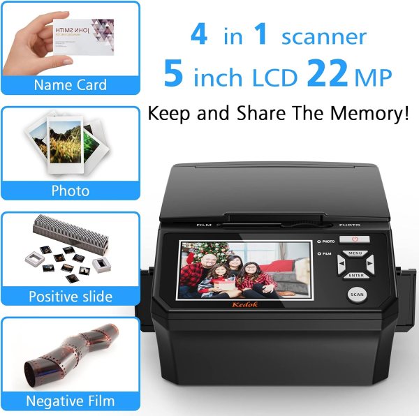 High-Resolution 22MP Digital Slide Converter with 5" LCD Display.