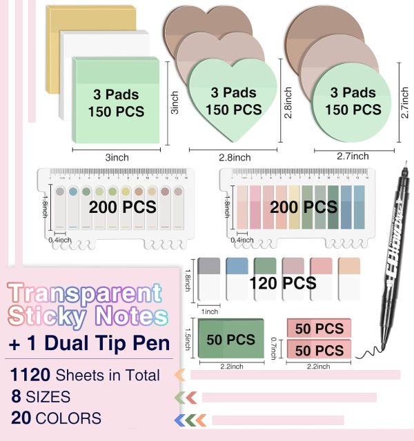 1120 Transparent Sticky Note Sheets
