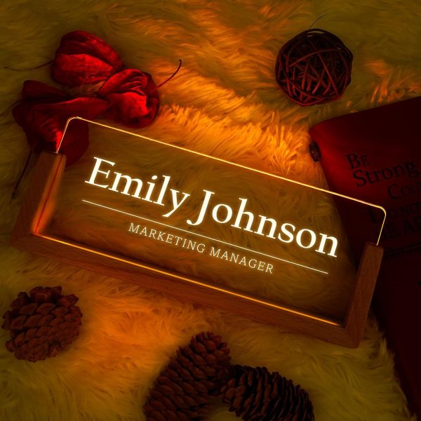 personalized LED desk name plate