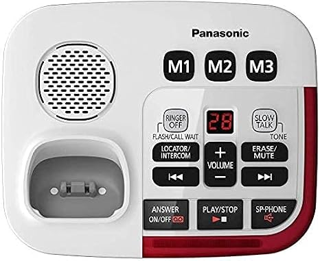 Panasonic amplified phone with noise reduction, slow talk, caller ID, 250 call block, and 9 speed di.
