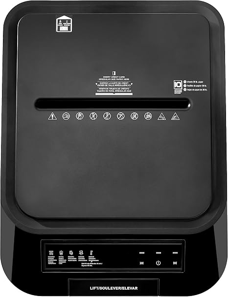 High-security cross-cut paper shredder with auto and manual feed, 8.5-gallon waste bin for secure do.