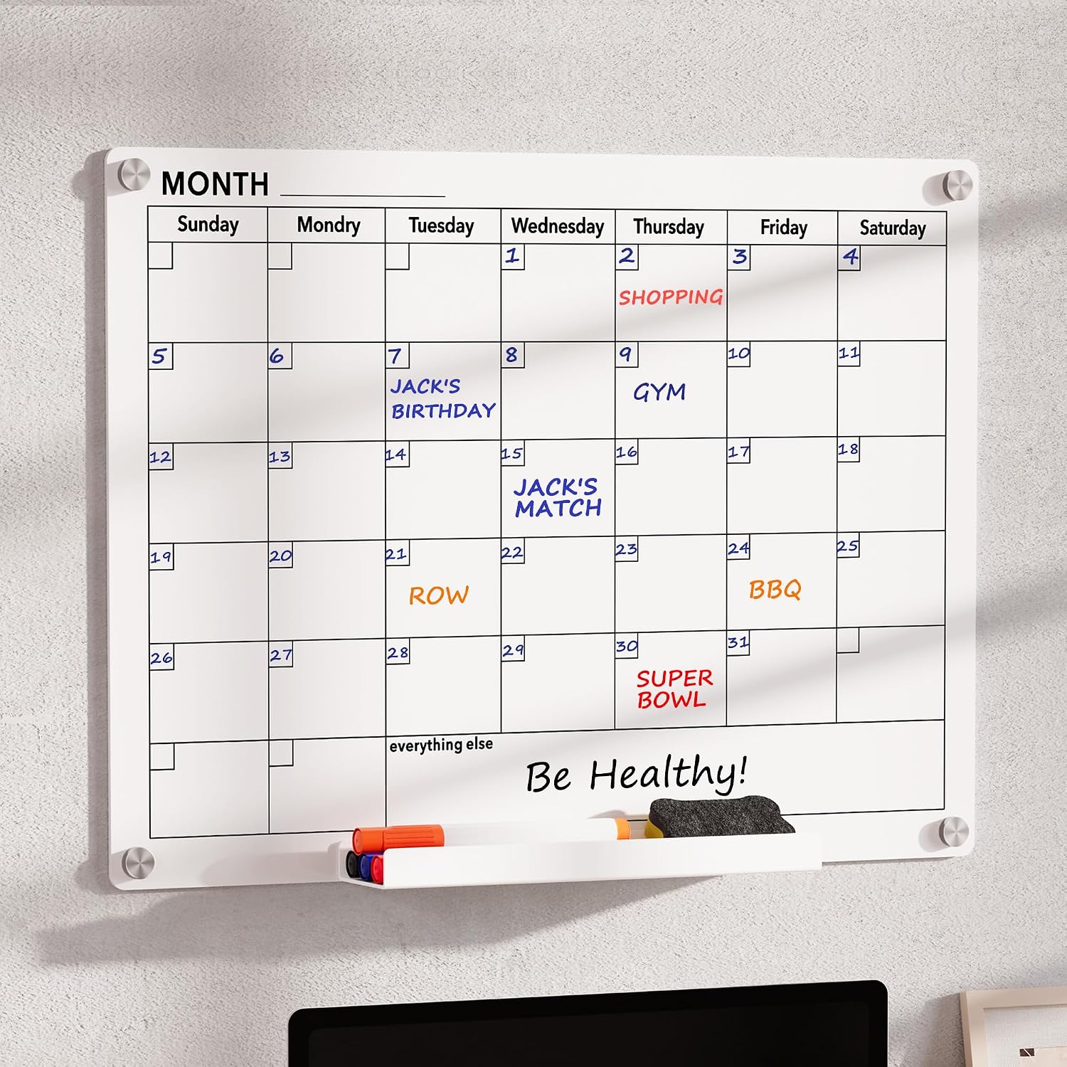 acrylic wall calendar