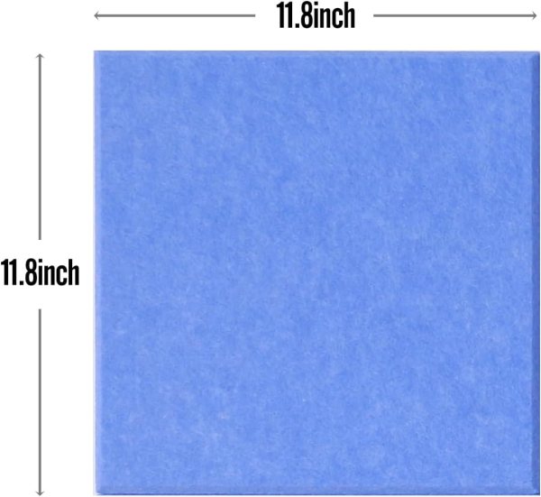 Blue felt wall panel for notes, photos, and memos, 11.8x11.8 inches, eco-friendly display board.