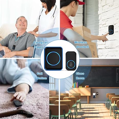 Emergency call system for seniors with waterproof button, long-range wireless connectivity, and mult.