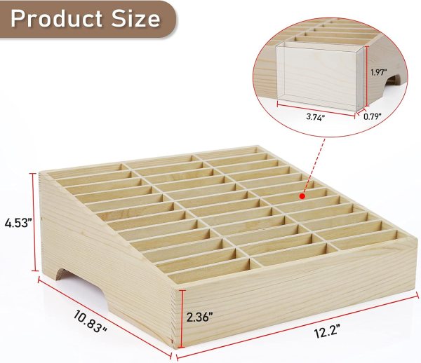 Wooden Phone Holder Box Multiple Slots