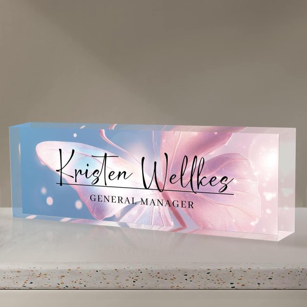 custom acrylic desk name plate