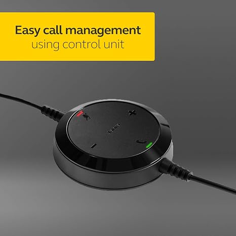 Wired USB headset control unit for calls with easy management and all-day comfort.