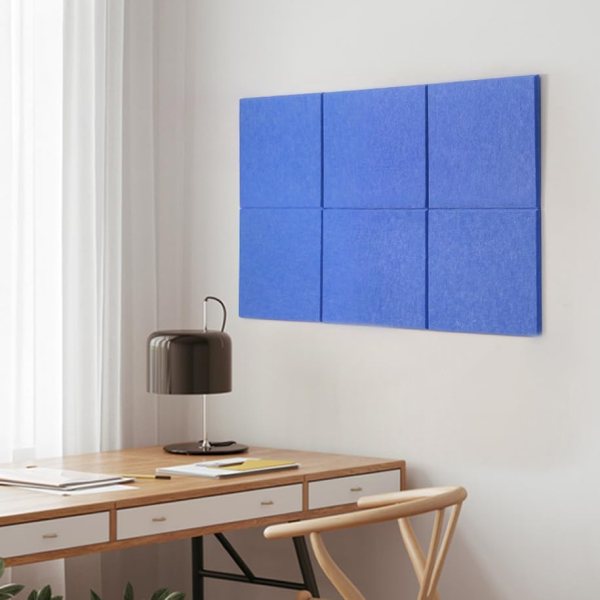 Blue felt wall panel for home and office wall decoration.