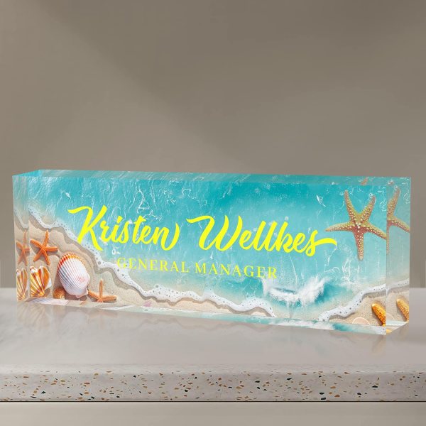 custom acrylic desk name plate