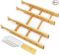 Adjustable Drawer Dividers – Expandable Bamboo Storage Organizers for Kitchen, Office, Bathroom & More Adjustable Drawer Dividers – Expandable Bamboo Storage Organizers for Kitchen, Office, Bathroom & More