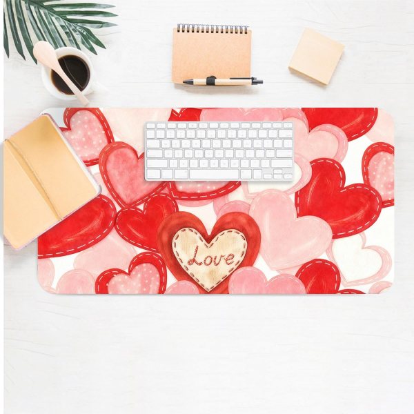 Large PU Leather Valentine Desk Mat