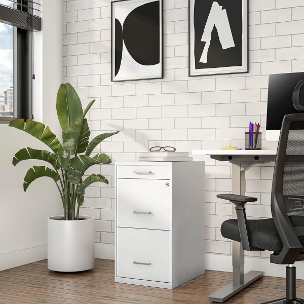3-Drawer Metal Filing Cabinet for Letter-Sized Documents.