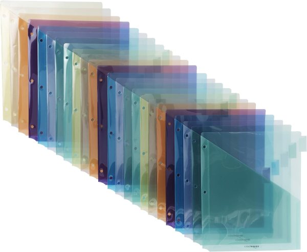 Binder Tab Dividers with Pockets – 8-Tab Color-Coded Dividers for Binders, Document Tab Organizers for Easy Organization