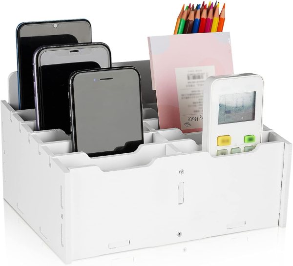 Wooden desk mobile organizer