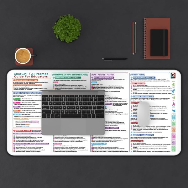 white ai desk mat for teachers