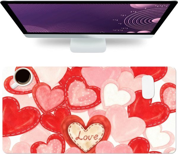 Large PU Leather Valentine Desk Mat