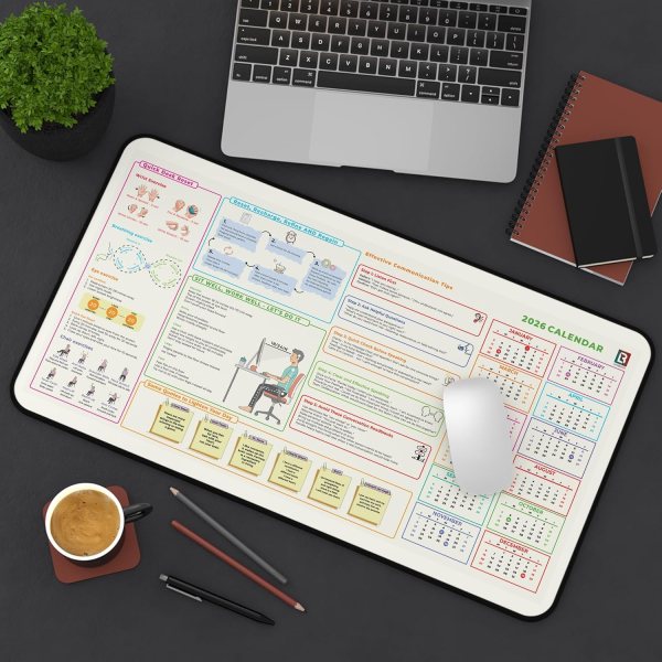 wellness desk mat calendar