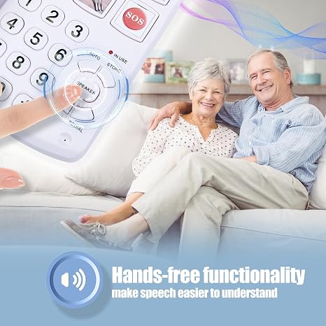 Senior landline phone with hands-free calling and one-touch dialing for easy communication. Perfect.