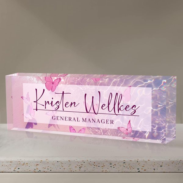 custom acrylic desk name plate