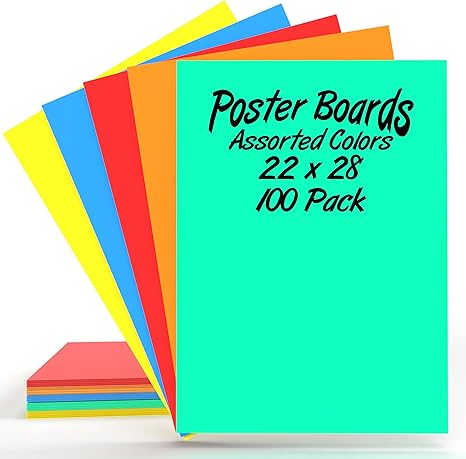 Colored Poster Boards for Arts & Crafts, Signs, School Projects, Vision Boards, and More